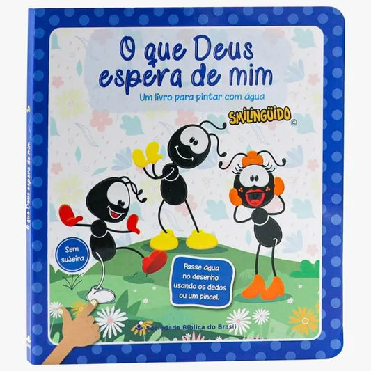 Livro para pintar com água - Smilinguido (AZUL)