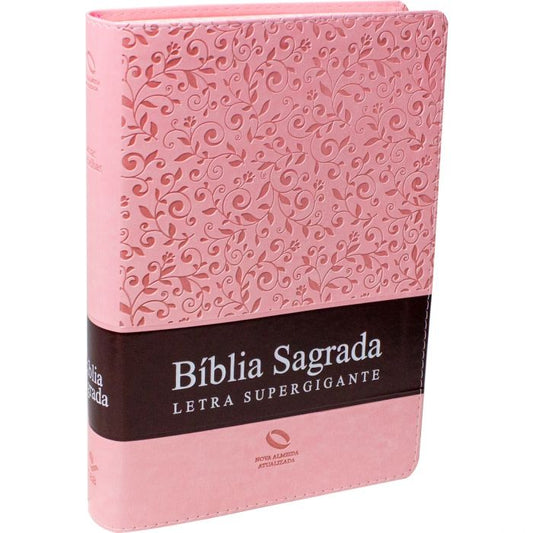 Bíblia Sagrada Letra Supergigante sem índice (marrom e rosa)